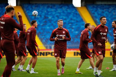 Robert Lewandowski, Polonya Milli Futbol Takımı 'nın 2026 Dünya Kupası öncesinde Finlandiya' ya karşı düzenlediği Resmi Basın Konferansı ve antrenmanı sırasında görüldü (Maciej Rogowski / Ball Raw Images)