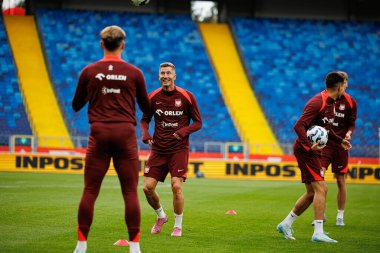 Robert Lewandowski, Polonya Milli Futbol Takımı 'nın 2026 Dünya Kupası öncesinde Finlandiya' ya karşı düzenlediği Resmi Basın Konferansı ve antrenmanı sırasında görüldü (Maciej Rogowski / Ball Raw Images)
