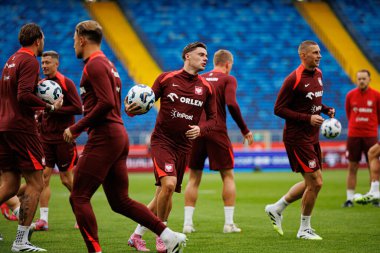 Nicola Zalewski, Polonya Milli Futbol Takımı 'nın 2026 Dünya Kupası öncesinde Finlandiya' ya karşı oynanan resmi basın toplantısı ve antrenmanı sırasında görüldü. (Maciej Rogowski / Ball Raw Images)