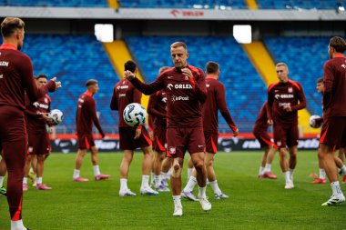 2026 Dünya Kupası öncesi Polonya Milli Futbol Takımı Resmi Basın Konferansı ve antrenmanı sırasında Finlandiya 'ya karşı oynanan Avrupa ön eleme maçı (Maciej Rogowski / Ball Raw Images))