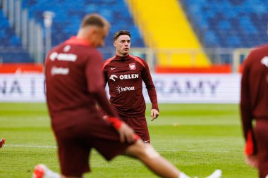 Nicola Zalewski, Polonya Milli Futbol Takımı 'nın 2026 Dünya Kupası öncesinde Finlandiya' ya karşı oynanan resmi basın toplantısı ve antrenmanı sırasında görüldü. (Maciej Rogowski / Ball Raw Images)