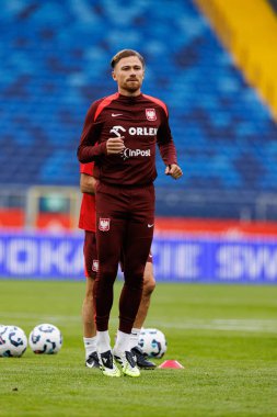 Matty Cash, 2026 Dünya Kupası öncesinde Polonya Milli Futbol Takımı 'nın Finlandiya' ya karşı düzenlediği Resmi Basın Konferansı ve antrenmanı sırasında görüldü (Maciej Rogowski / Ball Raw Images)