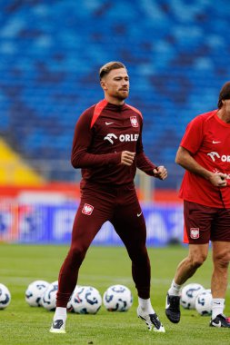 Matty Cash, 2026 Dünya Kupası öncesinde Polonya Milli Futbol Takımı 'nın Finlandiya' ya karşı düzenlediği Resmi Basın Konferansı ve antrenmanı sırasında görüldü (Maciej Rogowski / Ball Raw Images)