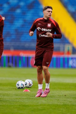 Nicola Zalewski, Polonya Milli Futbol Takımı 'nın 2026 Dünya Kupası öncesinde Finlandiya' ya karşı oynanan resmi basın toplantısı ve antrenmanı sırasında görüldü. (Maciej Rogowski / Ball Raw Images)