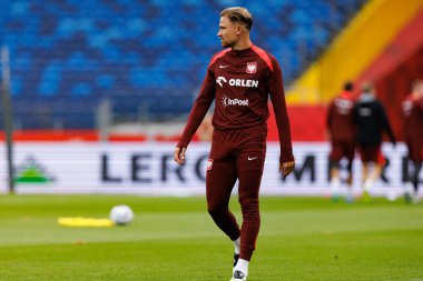 Matty Cash, 2026 Dünya Kupası öncesinde Polonya Milli Futbol Takımı 'nın Finlandiya' ya karşı düzenlediği Resmi Basın Konferansı ve antrenmanı sırasında görüldü (Maciej Rogowski / Ball Raw Images)