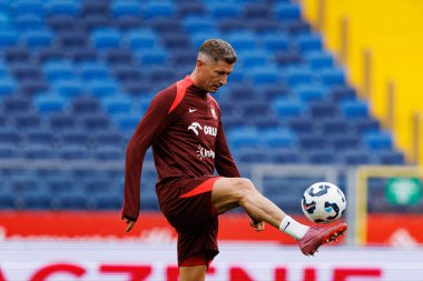 Robert Lewandowski, Polonya Milli Futbol Takımı 'nın 2026 Dünya Kupası öncesinde Finlandiya' ya karşı düzenlediği Resmi Basın Konferansı ve antrenmanı sırasında görüldü (Maciej Rogowski / Ball Raw Images)