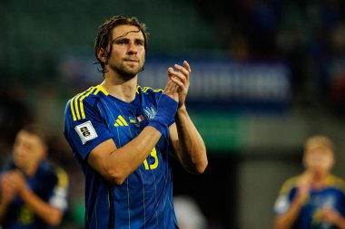 Ilya Zabarnyi, Ukrayna ve Fransa milli takımları arasında oynanan 2026 Dünya Kupası ön eleme maçında görüldü (Maciej Rogowski / Ball Raw Images)