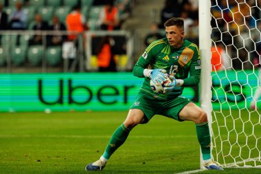 Anatoliy Trubin, Ukrayna ve Fransa milli takımları arasında oynanan 2026 Dünya Kupası ön eleme maçında görüldü (Maciej Rogowski / Ball Raw Images)