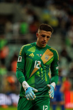 Anatoliy Trubin, Ukrayna ve Fransa milli takımları arasında oynanan 2026 Dünya Kupası ön eleme maçında görüldü (Maciej Rogowski / Ball Raw Images)