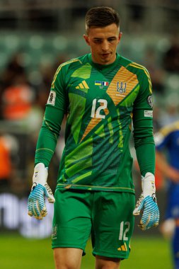 Anatoliy Trubin, Ukrayna ve Fransa milli takımları arasında oynanan 2026 Dünya Kupası ön eleme maçında görüldü (Maciej Rogowski / Ball Raw Images)