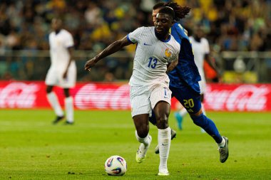 Ukrayna ve Fransa milli takımları (Maciej Rogowski / Ball Raw Images) arasındaki Dünya Kupası 2026 Avrupa ön eleme maçında Manu Kone görüldü.)