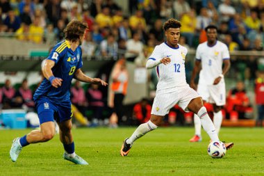 Ukrayna ve Fransa milli takımları (Maciej Rogowski / Ball Raw Images) arasında oynanan Dünya Kupası 2026 Avrupa ön eleme maçında Desire Doue görüldü.)