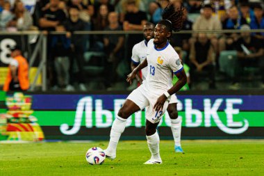 Ukrayna ve Fransa milli takımları (Maciej Rogowski / Ball Raw Images) arasındaki Dünya Kupası 2026 Avrupa ön eleme maçında Manu Kone görüldü.)