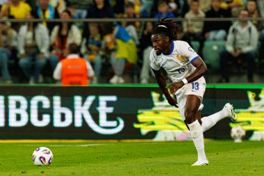 Ukrayna ve Fransa milli takımları (Maciej Rogowski / Ball Raw Images) arasındaki Dünya Kupası 2026 Avrupa ön eleme maçında Manu Kone görüldü.)