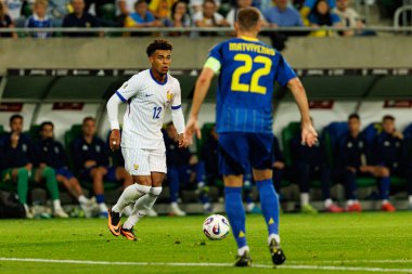 Ukrayna ve Fransa milli takımları (Maciej Rogowski / Ball Raw Images) arasında oynanan Dünya Kupası 2026 Avrupa ön eleme maçında Desire Doue görüldü.)