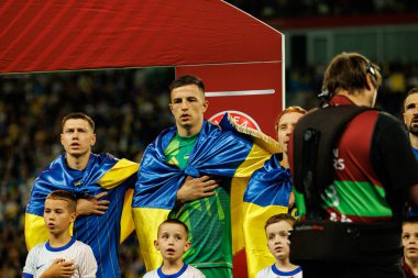 Ukrayna 'nın oyuncuları, Ukrayna ve Fransa milli takımları arasında oynanan 2026 Dünya Kupası ön eleme maçında görüldü (Maciej Rogowski / Ball Raw Images)