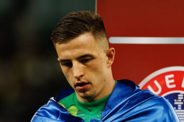 Anatoliy Trubin, Ukrayna ve Fransa milli takımları arasında oynanan 2026 Dünya Kupası ön eleme maçında görüldü (Maciej Rogowski / Ball Raw Images)