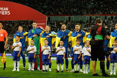 Ukrayna 'nın oyuncuları, Ukrayna ve Fransa milli takımları arasında oynanan 2026 Dünya Kupası ön eleme maçında görüldü (Maciej Rogowski / Ball Raw Images)