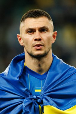 Oleksandr Zubkov, Ukrayna ve Fransa milli takımları arasında oynanan Dünya Kupası 2026 Avrupa ön eleme maçında görüldü (Maciej Rogowski / Ball Raw Images)