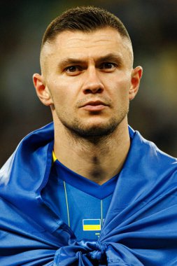 Oleksandr Zubkov, Ukrayna ve Fransa milli takımları arasında oynanan Dünya Kupası 2026 Avrupa ön eleme maçında görüldü (Maciej Rogowski / Ball Raw Images)