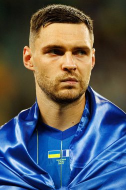 Oleksii Hutsuliak, Ukrayna ve Fransa milli takımları arasında oynanan 2026 Dünya Kupası ön eleme maçında görüldü (Maciej Rogowski / Ball Raw Images)