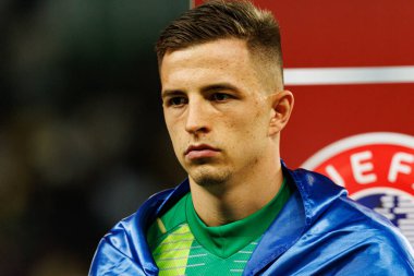 Anatoliy Trubin, Ukrayna ve Fransa milli takımları arasında oynanan 2026 Dünya Kupası ön eleme maçında görüldü (Maciej Rogowski / Ball Raw Images)