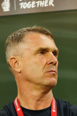 Serhiy Rebrov, Ukrayna ve Fransa milli takımları arasında oynanan 2026 Dünya Kupası ön eleme maçında görüldü (Maciej Rogowski / Ball Raw Images)