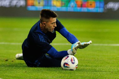 Anatoliy Trubin, Ukrayna ve Fransa milli takımları arasında oynanan 2026 Dünya Kupası ön eleme maçında görüldü (Maciej Rogowski / Ball Raw Images)