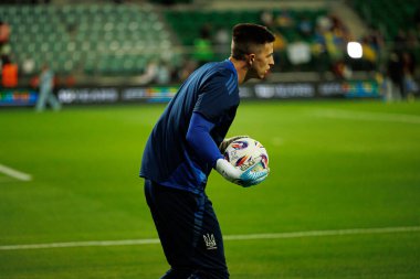 Anatoliy Trubin, Ukrayna ve Fransa milli takımları arasında oynanan 2026 Dünya Kupası ön eleme maçında görüldü (Maciej Rogowski / Ball Raw Images)