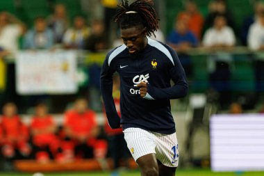 Ukrayna ve Fransa milli takımları (Maciej Rogowski / Ball Raw Images) arasındaki Dünya Kupası 2026 Avrupa ön eleme maçında Manu Kone görüldü.)