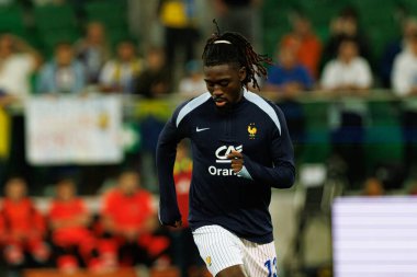 Ukrayna ve Fransa milli takımları (Maciej Rogowski / Ball Raw Images) arasındaki Dünya Kupası 2026 Avrupa ön eleme maçında Manu Kone görüldü.)