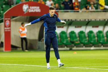 Anatoliy Trubin, Ukrayna ve Fransa milli takımları arasında oynanan 2026 Dünya Kupası ön eleme maçında görüldü (Maciej Rogowski / Ball Raw Images)