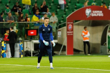 Anatoliy Trubin, Ukrayna ve Fransa milli takımları arasında oynanan 2026 Dünya Kupası ön eleme maçında görüldü (Maciej Rogowski / Ball Raw Images)