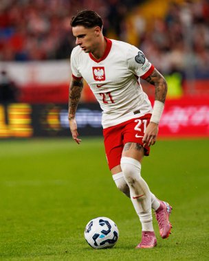 Nicola Zalewski, Polonya ve Finlandiya milli takımları arasında oynanan Dünya Kupası 2026 Avrupa ön eleme maçında görüldü (Maciej Rogowski / Ball Raw Images)