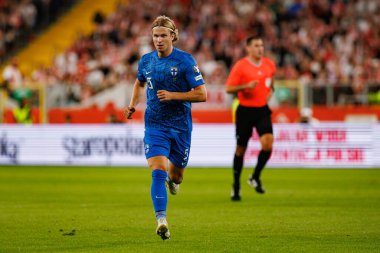 Ville Koski, Polonya ve Finlandiya milli takımları arasında oynanan Dünya Kupası 2026 Avrupa ön eleme maçında görüldü (Maciej Rogowski / Ball Raw Images)