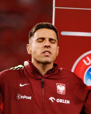 Jan Bednarek, Polonya ve Finlandiya milli takımları arasında oynanan 2026 Dünya Kupası ön eleme maçında görüldü (Maciej Rogowski / Ball Raw Images)