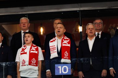 Karol Nawrocki, Polonya ve Finlandiya milli takımları arasında oynanan Dünya Kupası 2026 Avrupa ön eleme maçında görüldü (Maciej Rogowski / Ball Raw Images)