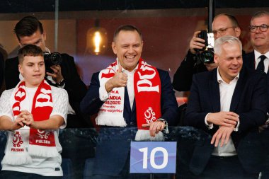 Karol Nawrocki, Polonya ve Finlandiya milli takımları arasında oynanan Dünya Kupası 2026 Avrupa ön eleme maçında görüldü (Maciej Rogowski / Ball Raw Images)