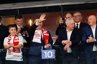 Karol Nawrocki, Polonya ve Finlandiya milli takımları arasında oynanan Dünya Kupası 2026 Avrupa ön eleme maçında görüldü (Maciej Rogowski / Ball Raw Images)