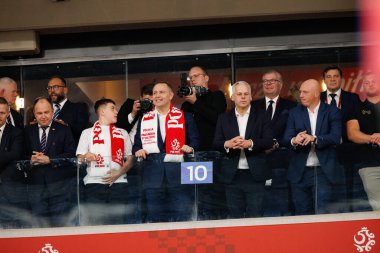 Karol Nawrocki, Polonya ve Finlandiya milli takımları arasında oynanan Dünya Kupası 2026 Avrupa ön eleme maçında görüldü (Maciej Rogowski / Ball Raw Images)