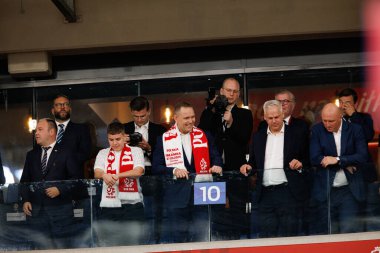 Karol Nawrocki, Polonya ve Finlandiya milli takımları arasında oynanan Dünya Kupası 2026 Avrupa ön eleme maçında görüldü (Maciej Rogowski / Ball Raw Images)