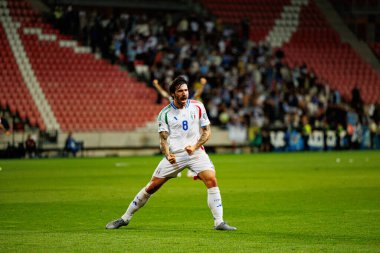 Sandro Tonali, Dünya Kupası 2026 Avrupa eleme maçında İsrail ve İtalya milli takımları arasında attığı golün ardından kutlama yaparken görüldü (Maciej Rogowski / Ball Raw Images)