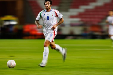 Sandro Tonali, 2026 Dünya Kupası Avrupa eleme maçında İsrail ve İtalya milli takımları arasında görüldü (Maciej Rogowski / Ball Raw Images)