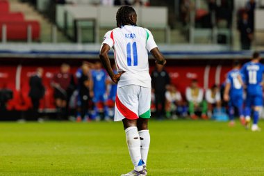 Moise Kean, 2026 Dünya Kupası Avrupa eleme maçında İsrail ve İtalya milli takımları arasında görüldü (Maciej Rogowski / Ball Raw Images)