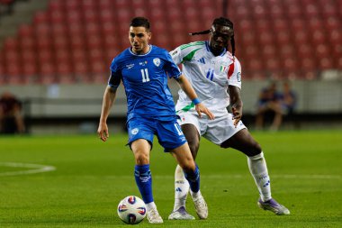 Oscar Gloukh ve Moise Kean, 2026 Dünya Kupası Avrupa ön eleme maçında İsrail ve İtalya milli takımları arasında görüldü (Maciej Rogowski / Ball Raw Images)