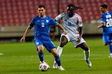 Oscar Gloukh ve Moise Kean, 2026 Dünya Kupası Avrupa ön eleme maçında İsrail ve İtalya milli takımları arasında görüldü (Maciej Rogowski / Ball Raw Images)