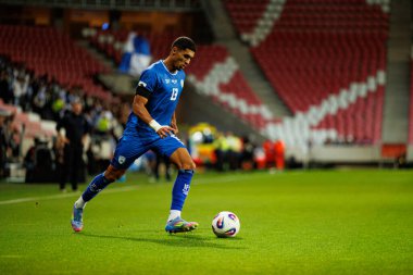 Anan Khalaili, 2026 Dünya Kupası Avrupa ön eleme maçında İsrail ve İtalya milli takımları arasında görüldü (Maciej Rogowski / Ball Raw Images)