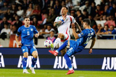 Matteo Politano ve Manor Solomon, 2026 Dünya Kupası Avrupa ön eleme maçında İsrail ve İtalya milli takımları arasında görüldü (Maciej Rogowski / Ball Raw Images)