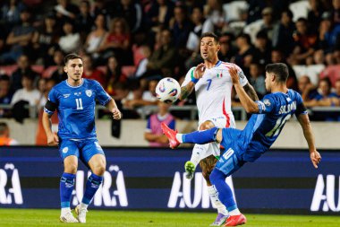 Matteo Politano ve Manor Solomon, 2026 Dünya Kupası Avrupa ön eleme maçında İsrail ve İtalya milli takımları arasında görüldü (Maciej Rogowski / Ball Raw Images)
