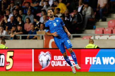 Eliel Peretz, 2026 Dünya Kupası Avrupa ön eleme maçında İsrail ve İtalya milli takımları arasında görüldü (Maciej Rogowski / Ball Raw Images)